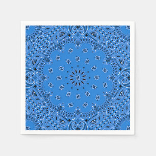 Denim Blue Paisley Bandana Scarf BBQ Picnic Napkin
