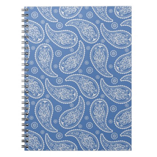 Denim Blue Paisley Pattern Notebook
