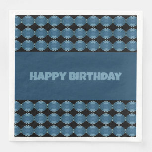 Denim Blue Patterned Paper Dinner Napkins