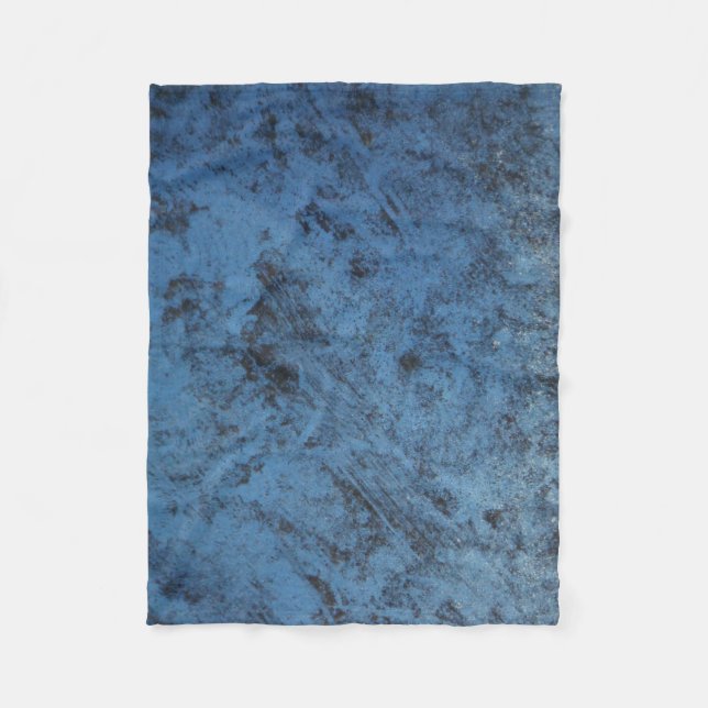 Denim Blue personalized antique car, rusted metal Fleece Blanket (Front)