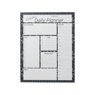 Denim Blue Personalized Daily Planner Notepad