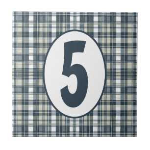 Denim Blue Sage Green and White Customizable Ceramic Tile