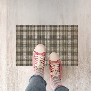 Denim Blue Sage Green White 16"x 24" Fiber Doormat