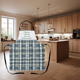 Denim Blue Sage Green White Customizable Apron