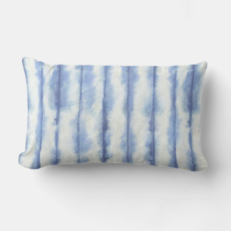 Denim Blue Shibori Decor Lumbar Pillow