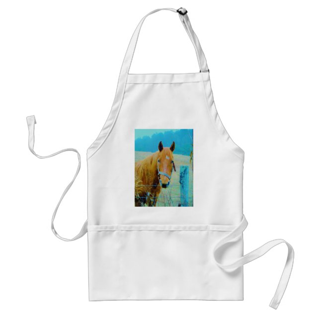 Denim blue tinted Horse Adult Apron (Front)