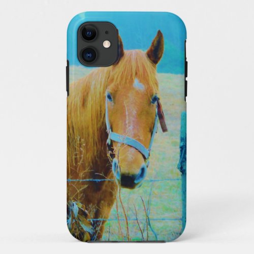 Denim blue tinted Horse iPhone 11 Case