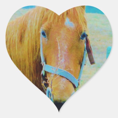Denim blue tinted Horse Heart Sticker