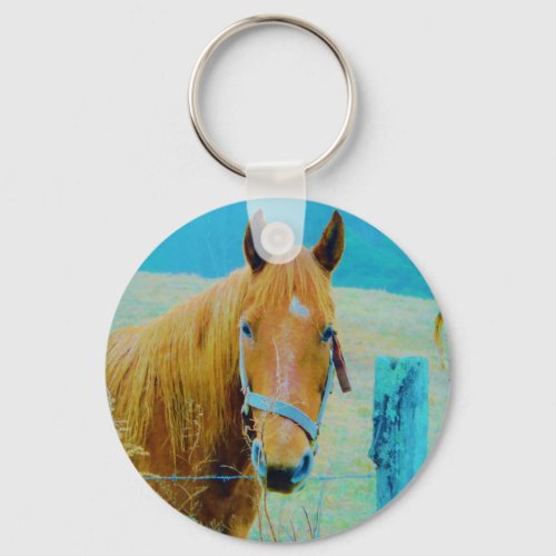 Denim blue tinted Horse Keychain