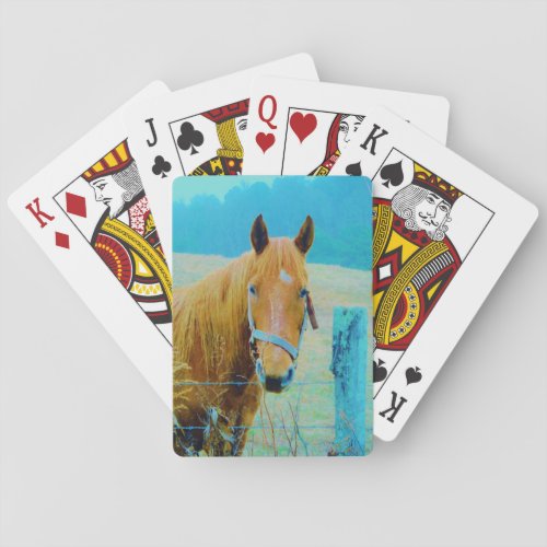 Denim blue tinted Horse Poker Cards