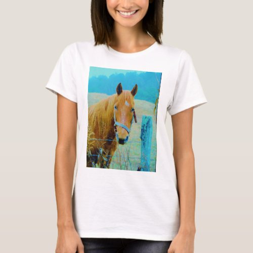 Denim blue tinted Horse T_Shirt