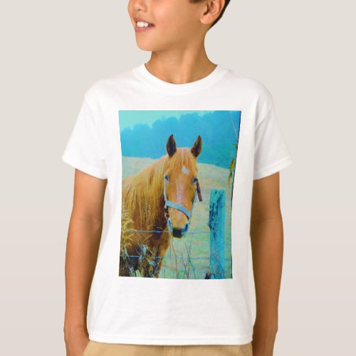 Denim blue tinted Horse T_Shirt