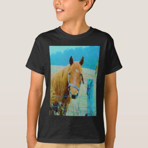 Denim blue tinted Horse T_Shirt