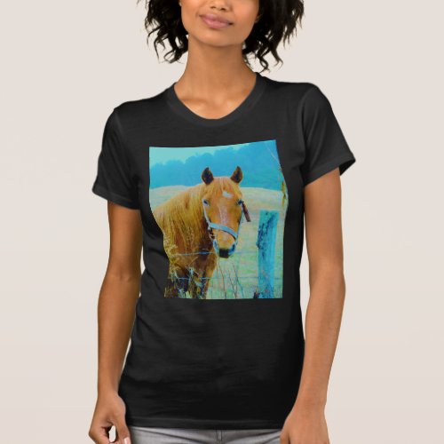 Denim blue tinted Horse T_Shirt