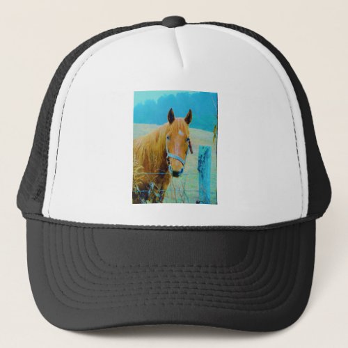 Denim blue tinted Horse Trucker Hat