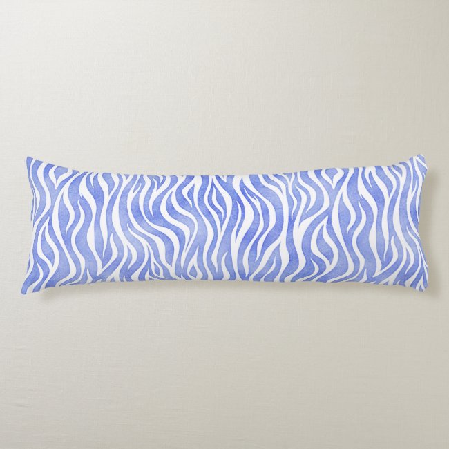 Denim Blue Watercolor Zebra Pattern