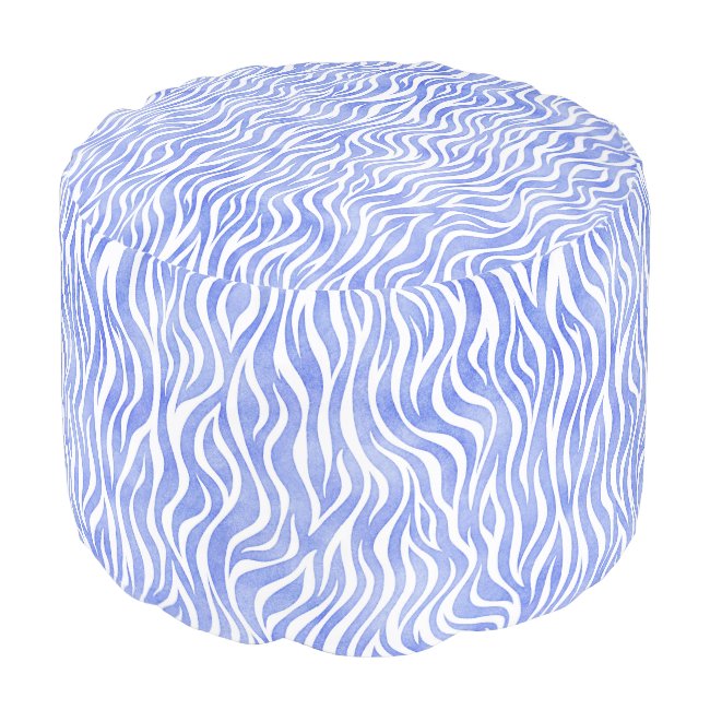 Denim Blue Watercolor Zebra Pattern