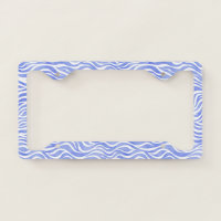 Denim Blue Watercolor Zebra Print