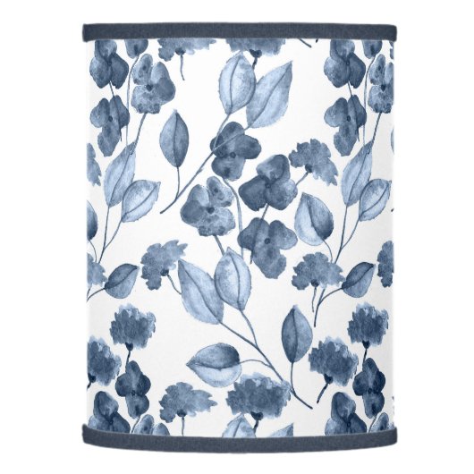 Denim Blue & White Floral Lamp Shade (Left)