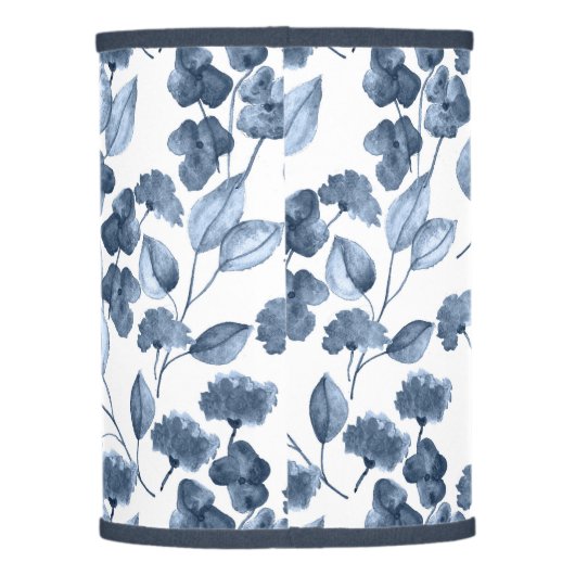 Denim Blue & White Floral Lamp Shade (Back)