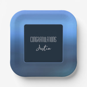 Denim Blues Color Paper Plate