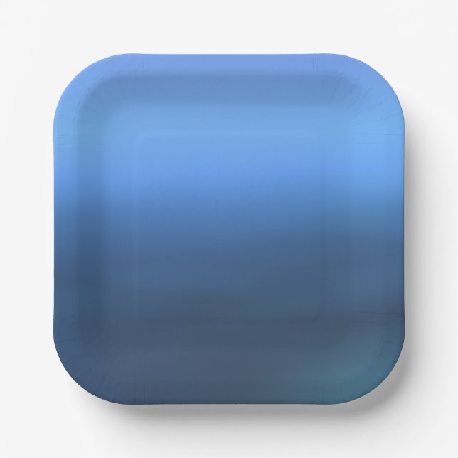 Denim Blues Color Paper Plate (Front)