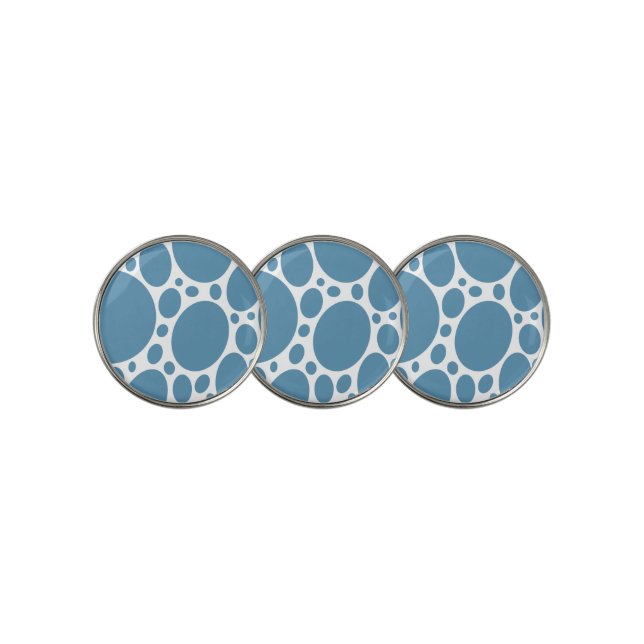 Denim Bule Bubbles Golf Ball Marker (3 Up)