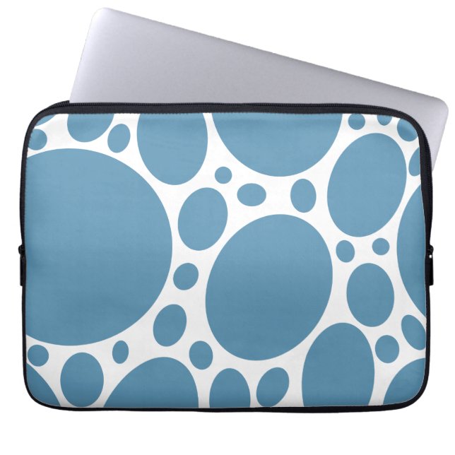 Denim Bule Bubbles Laptop Sleeve (Front)