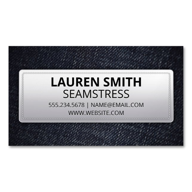 Denim Business Card Magnet (Front)