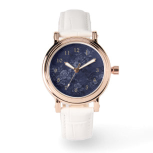 Denim Color Navy Blue Floral Watch