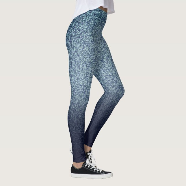 Denim color  Retro Print Leggings (Right)