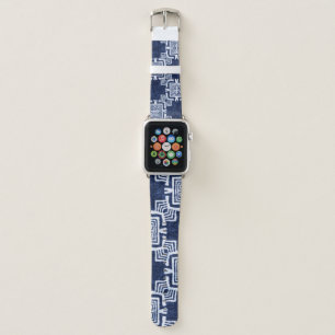 Denim colored tribal ethnic seamless pattern apple watch band