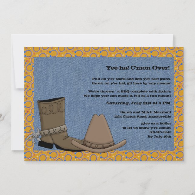 Denim Cowboy Invitation (Front)