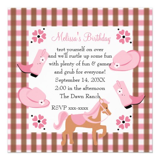 Personalized Cowgirl Birthday Invitations 9