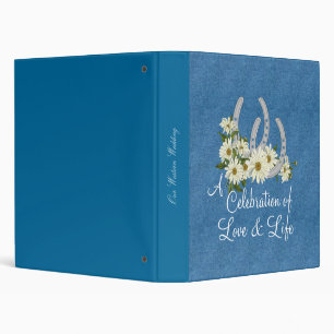 Denim Daisies Horseshoes Western Wedding Binder