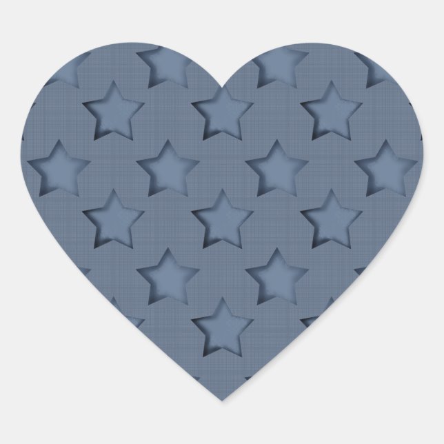 Denim, denim, blue heart sticker (Front)