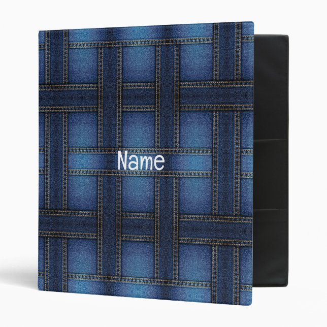 Denim Design 3 Ring Binder (Front/Inside)