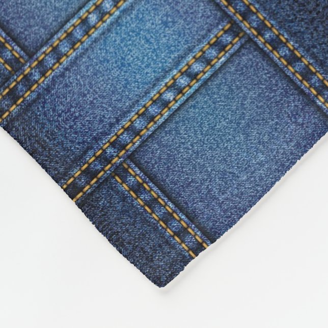 Denim Design Fleece Blanket (Corner)