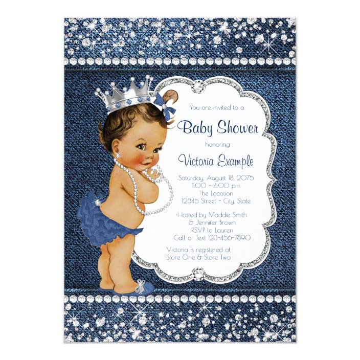 denim baby shower invitations