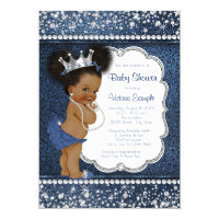 Denim Diamond Girls African American Baby Shower Card
