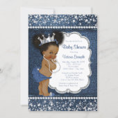 Denim Diamond Girls African American Baby Shower Invitation (Front)