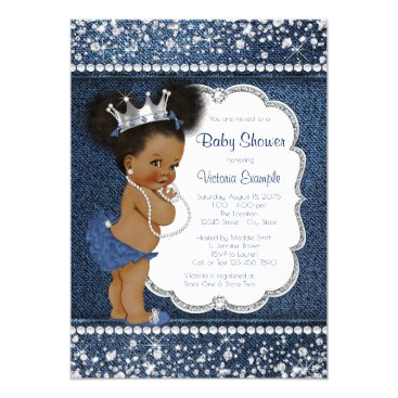 5x7 Denim And Diamonds Invitation You Print Denim And