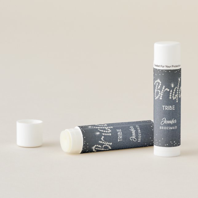 Denim Diamond Glitter Bride Tribe Bachelorette Lip Balm (In Situ)