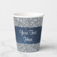 Denim Diamond Party Paper Cups