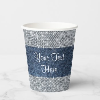 Denim Diamond Party Paper Cups by Champagne_N_Caviar at Zazzle