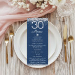 Denim & Diamonds 30th Birthday Dinner Flat Menu<br><div class="desc">Add a touch of sparkle to your celebration with our Denim & Diamonds 30th Birthday Dinner Flat Menu. Perfect for a glamorous Denim and Diamonds theme party, this elegant menu card features a chic denim background adorned with silver glitter and diamonds 30 number — the perfect balance of rustic charm...</div>