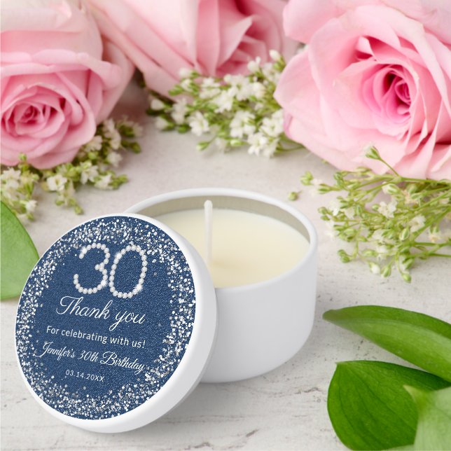 Denim & Diamonds 30th Birthday Thank You  Mini Candle Favors (Insitu (Wedding))