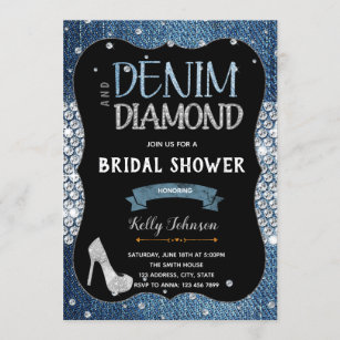 Blue Denim And Diamonds Invite Facebook Post Template Postermywall