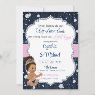 Denim & Diamonds Baby Shower Invitation
