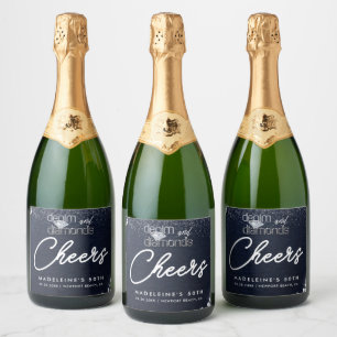 Denim Diamonds Bling Classy Elegant Party Favor Sparkling Wine Label